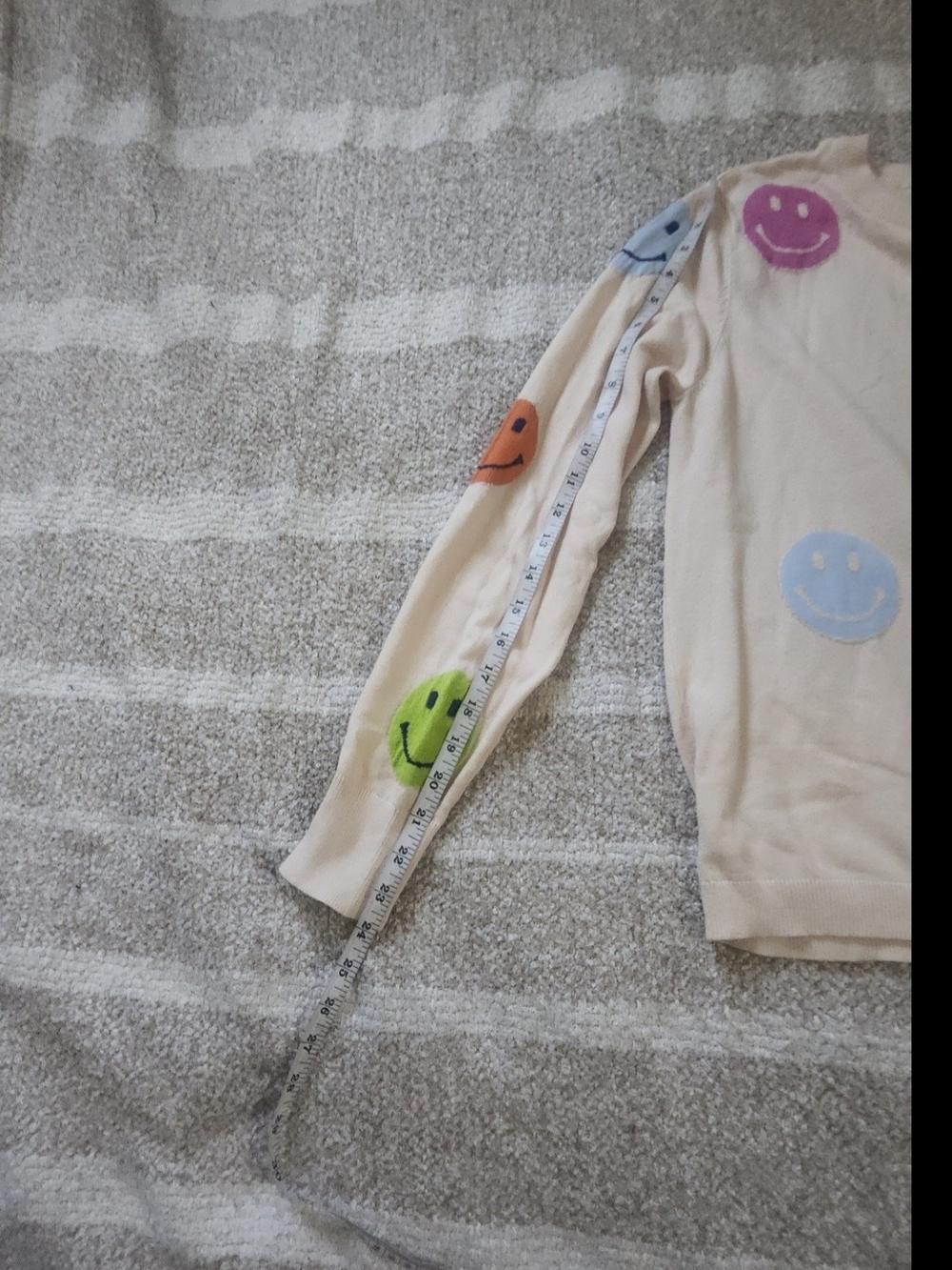 THML Cream Sweater with Multicolored Smiley Dots - Picture 5 of 8